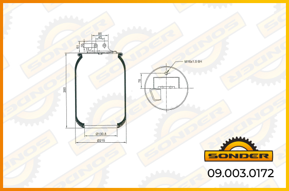 Рессора грузовая Iveco / Renault Trucks SONDER 09.003.0172 для коммерческого транспорта